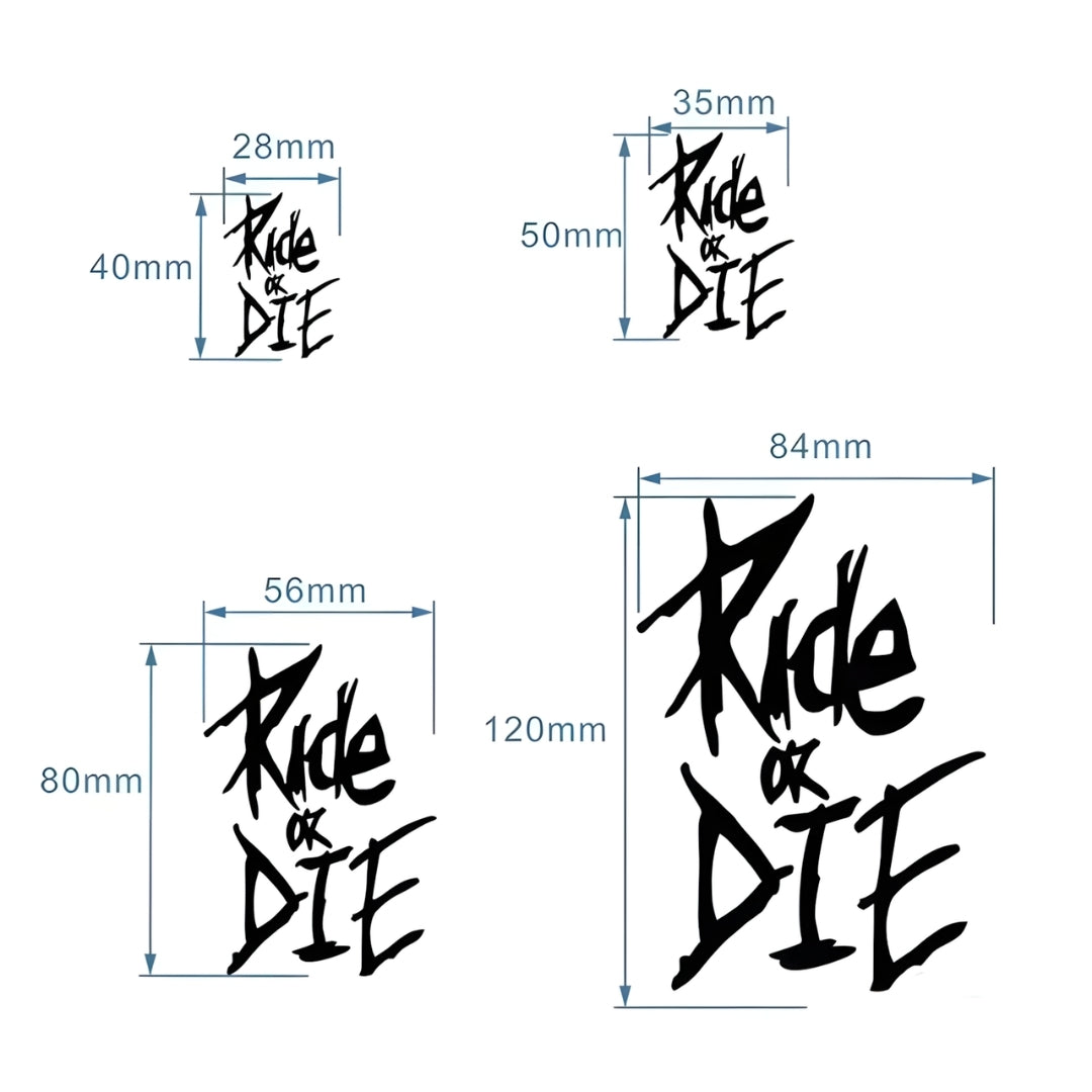 "Ride or Die" Bike Frame Stickers