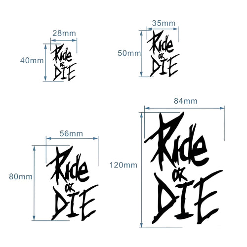 "Ride or Die" Bike Frame Stickers