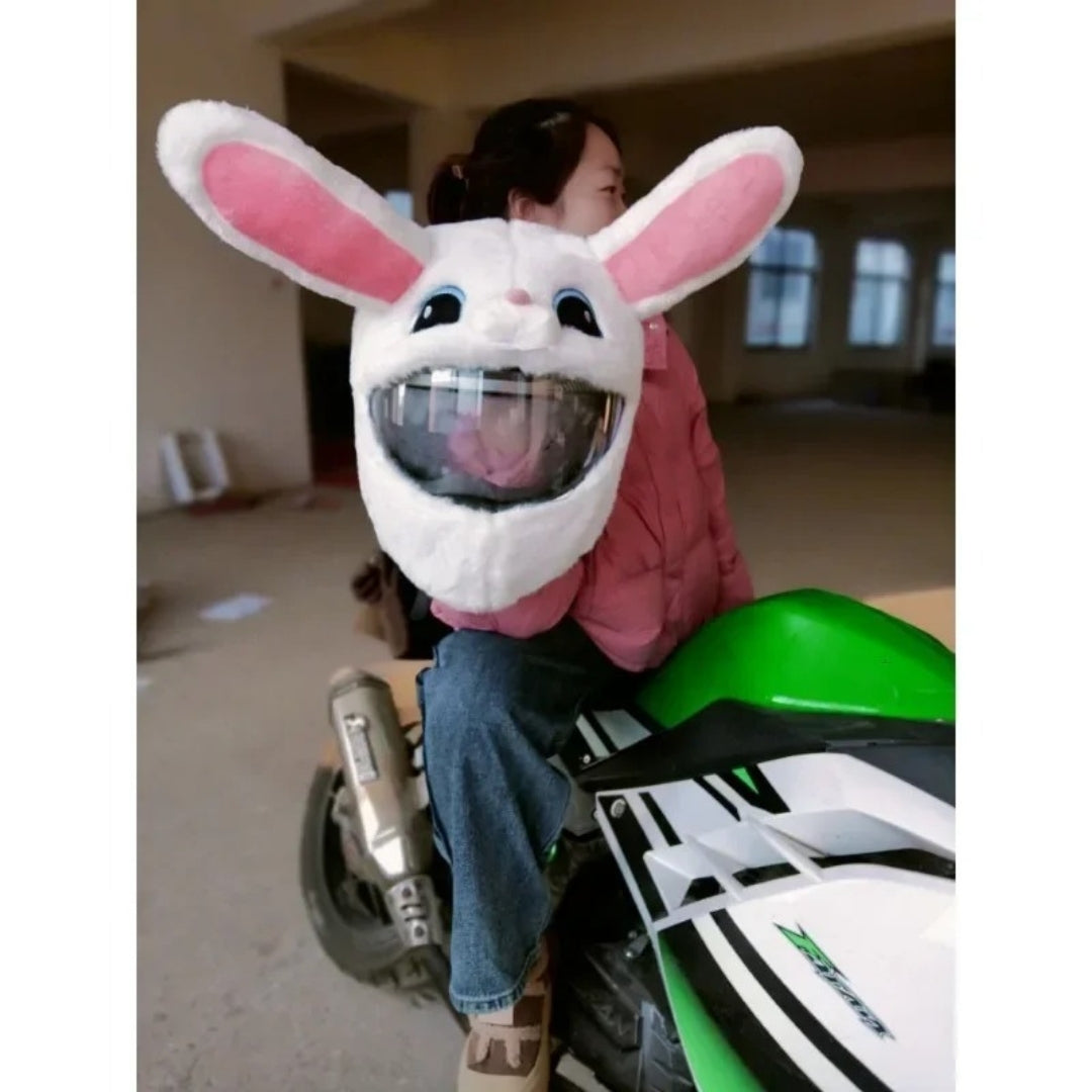 White Rabbit Motorcycle Helmet Cover