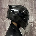 BikerForge Vertex Carbon Full-Face Helmet — Real Carbon Fibre, DOT Certified