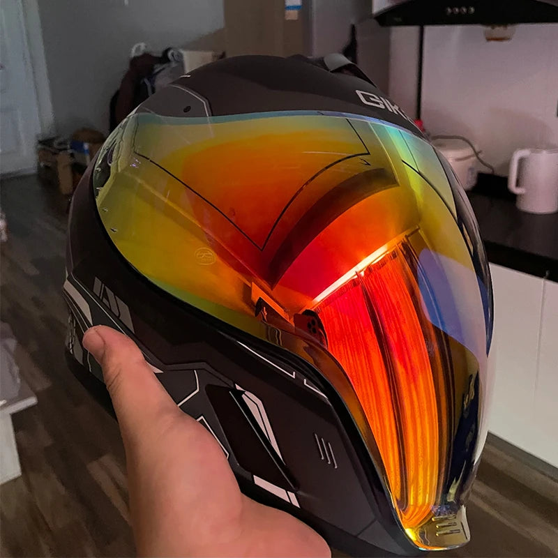 BikerForge Apex Full-Face Helmet — Two Visors Included, DOT Certified