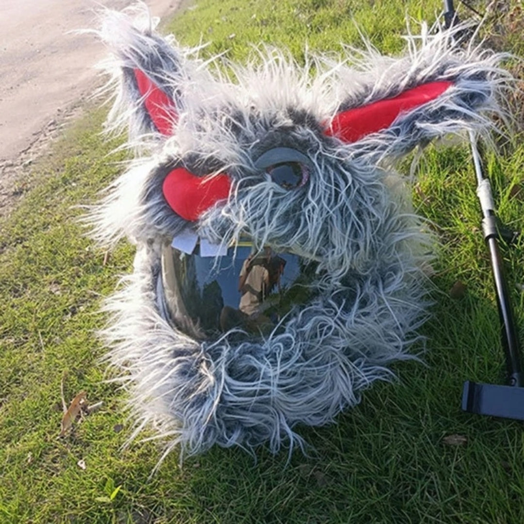 Long Hair Rabbit Motorcycle Helmet Cover