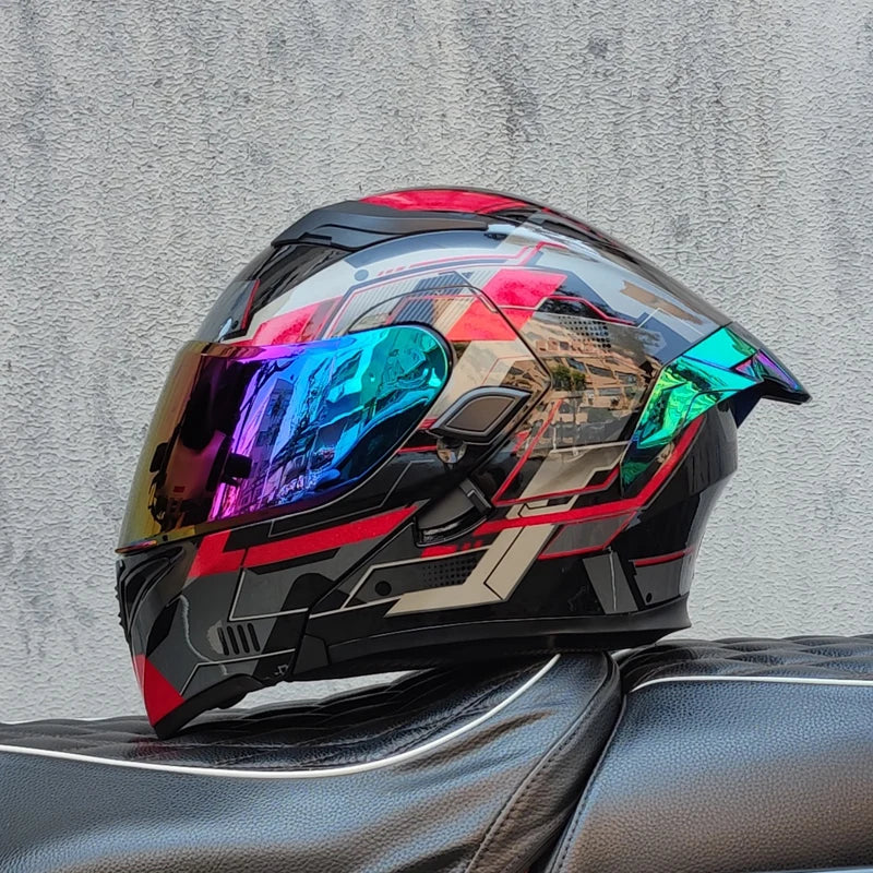 ORZ- Full Face Motorcycle Helmet Personalized Tail Wing