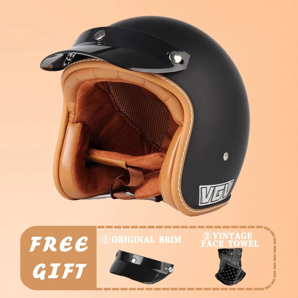 EchoRetro Classic Open Face Helmet – DOT/ECE Approved