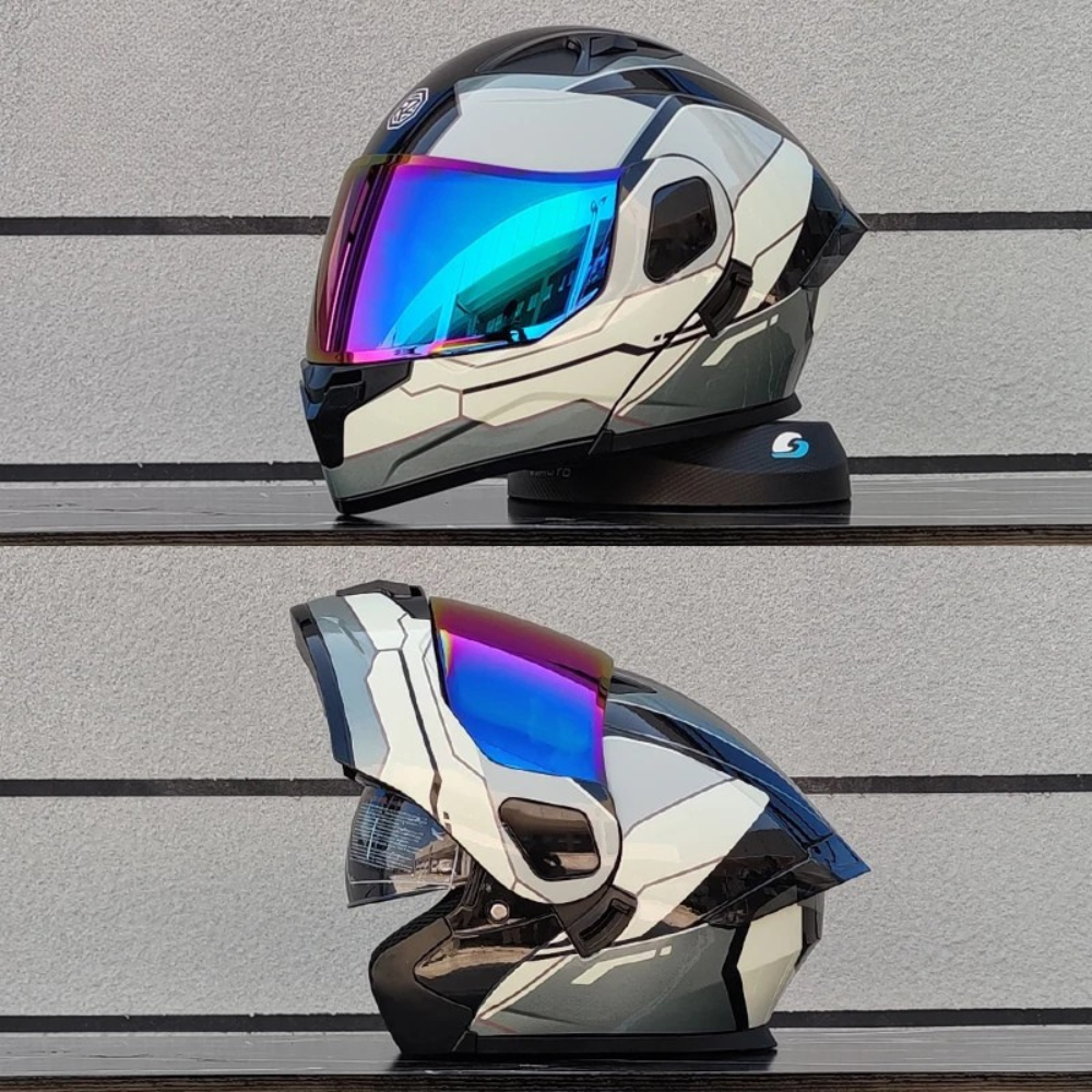 Motorcycle Full Face Modular Flip Helmet DOT Approval