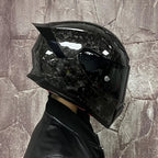 BikerForge Vertex Carbon Full-Face Helmet — Real Carbon Fibre, DOT Certified