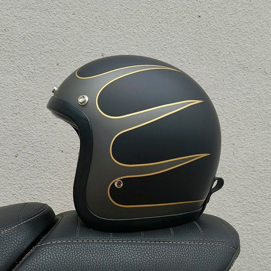 Chopper Low Profile Vintage Motorcycle Helmet - DOT & ECE Approved