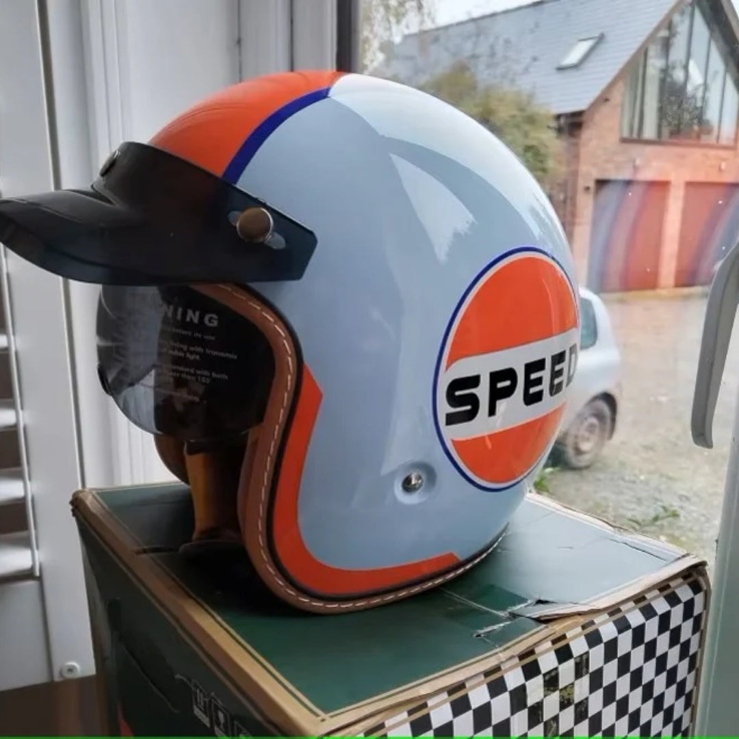 The Street King - Vintage Open Face Helmet - DOT & ECE Approved
