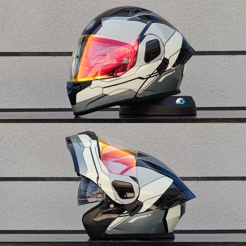Motorcycle Full Face Modular Flip Helmet DOT Approval