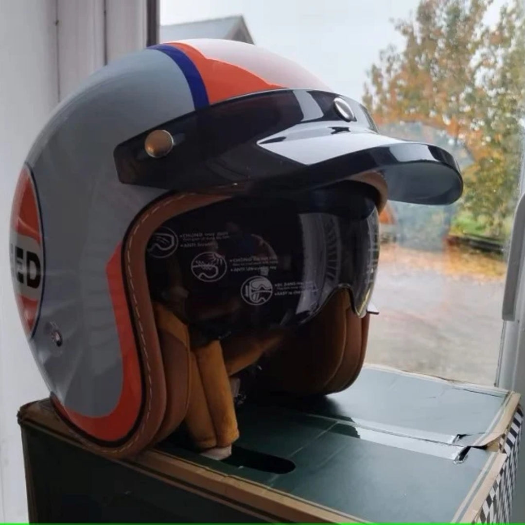 The Street King - Vintage Open Face Helmet - DOT & ECE Approved