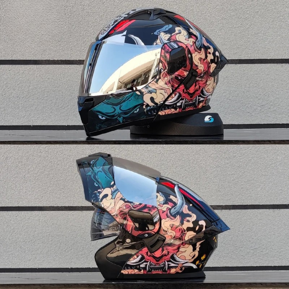 Motorcycle Full Face Modular Flip Helmet DOT Approval