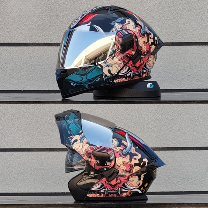 Motorcycle Full Face Modular Flip Helmet DOT Approval