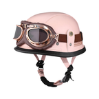 Retro German Leather Half Helmet Motorcycle - DOT Certification