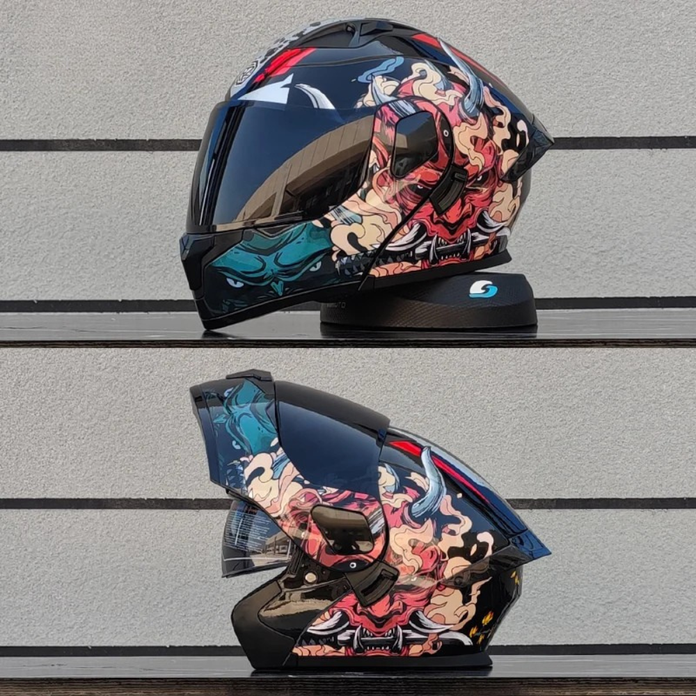 Motorcycle Full Face Modular Flip Helmet DOT Approval