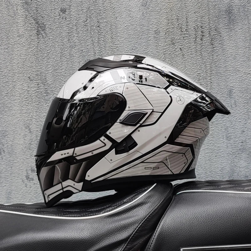 ORZ- Full Face Motorcycle Helmet Personalized Tail Wing