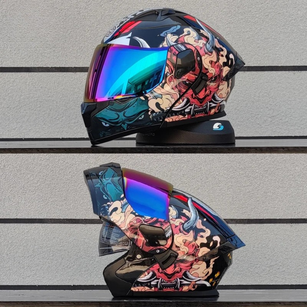 Motorcycle Full Face Modular Flip Helmet DOT Approval