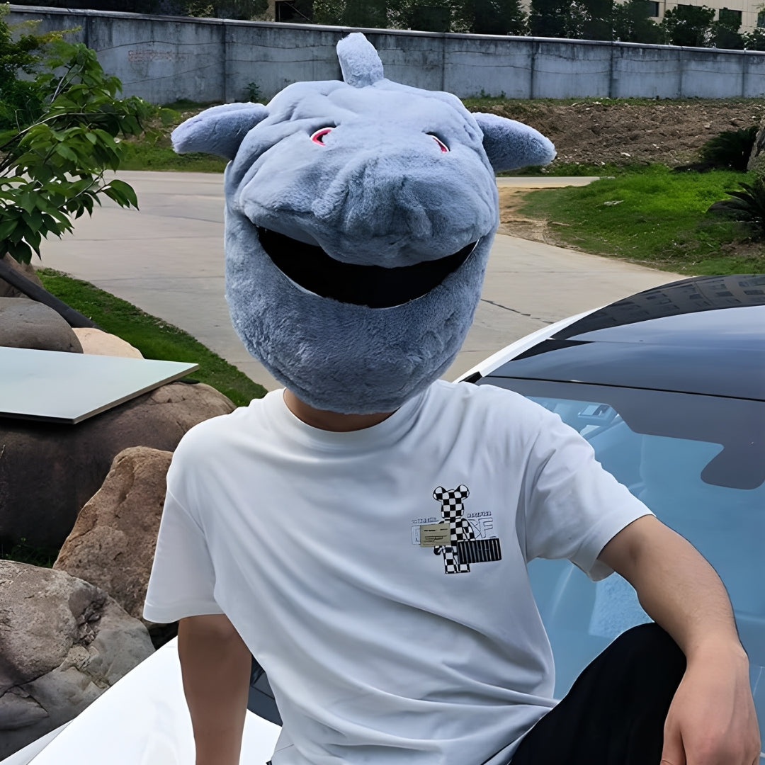 Gray Shark Motorcycle Helmet Cover