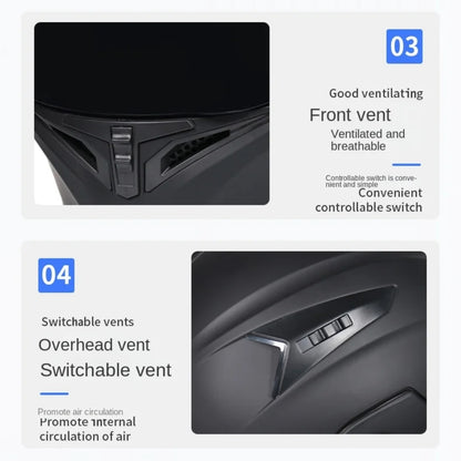 Premium Full-face Motorcycle Helmets Dual Lens Flip