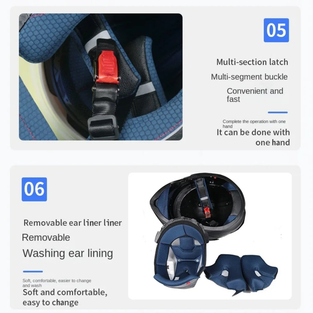 Premium Full-face Motorcycle Helmets Dual Lens Flip