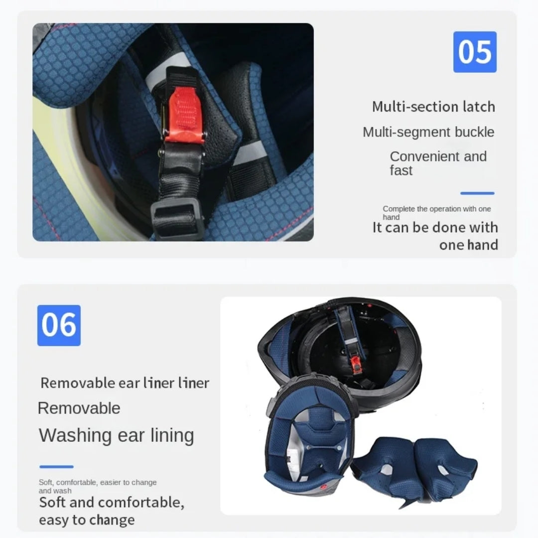 Premium Full-face Motorcycle Helmets Dual Lens Flip