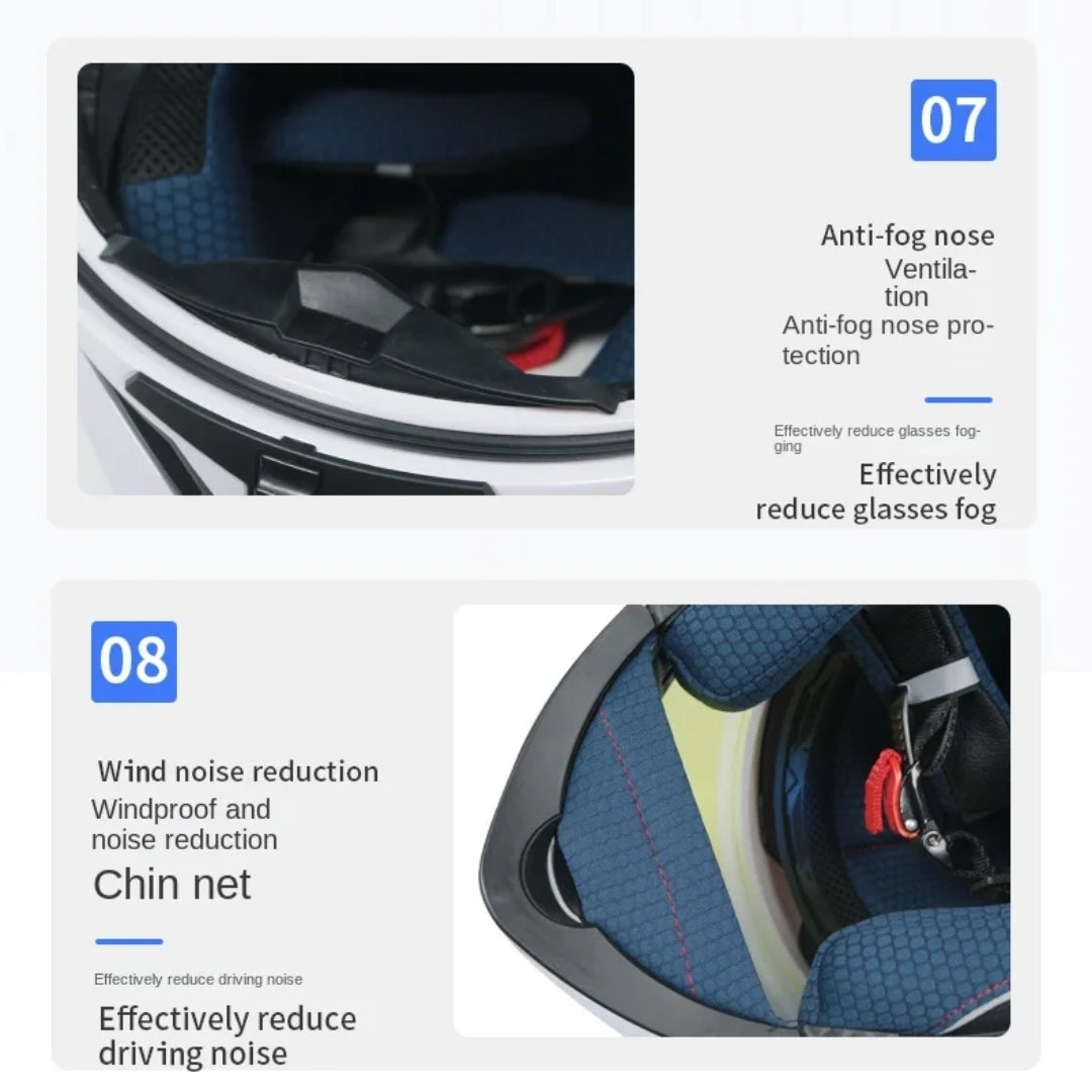 Premium Full-face Motorcycle Helmets Dual Lens Flip
