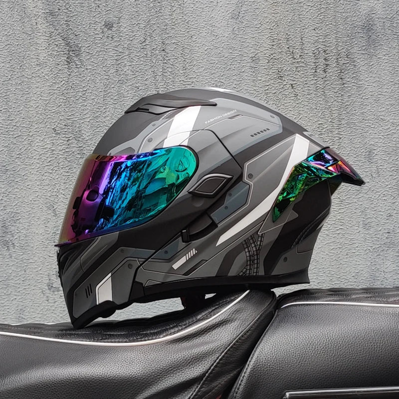 ORZ- Full Face Motorcycle Helmet Personalized Tail Wing