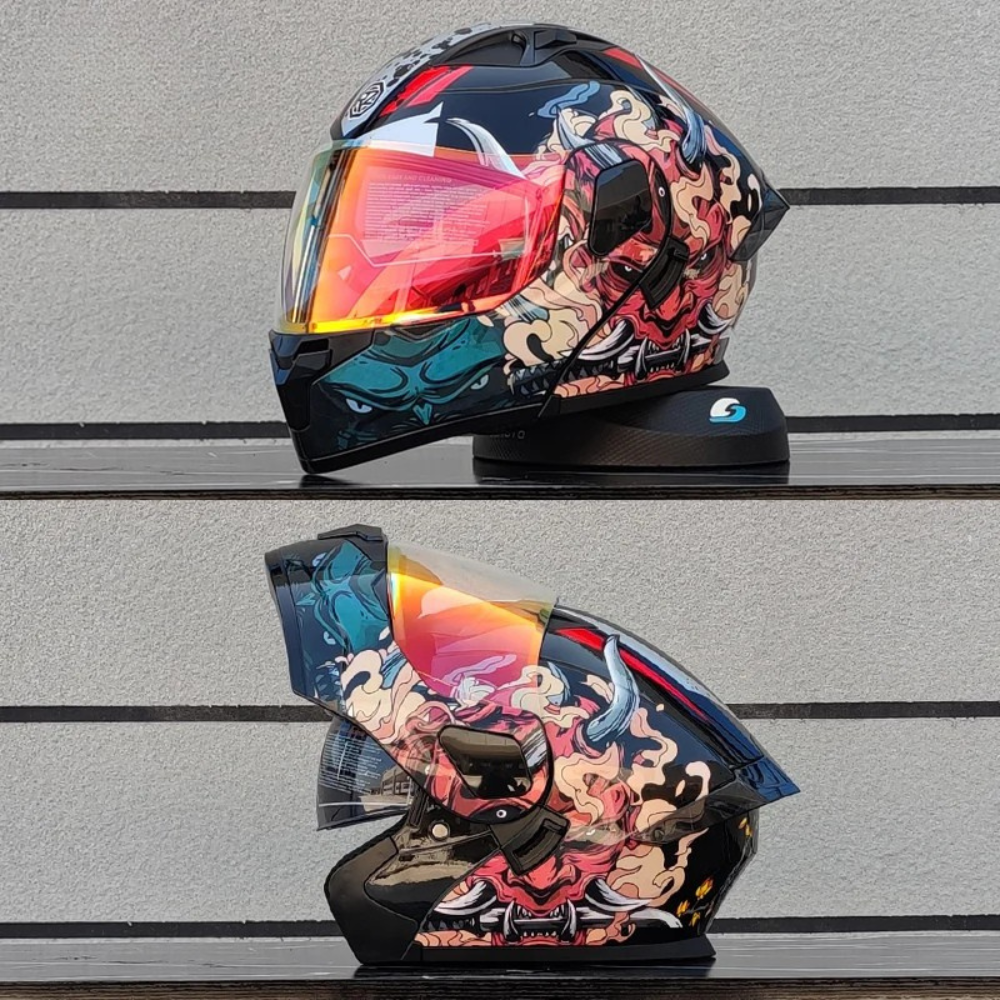 Motorcycle Full Face Modular Flip Helmet DOT Approval