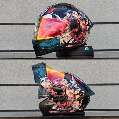 Motorcycle Full Face Modular Flip Helmet DOT Approval