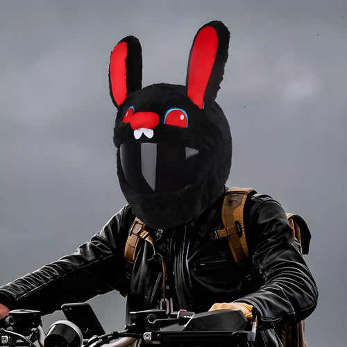 Black Rabbit Motorcycle Helmet Cover