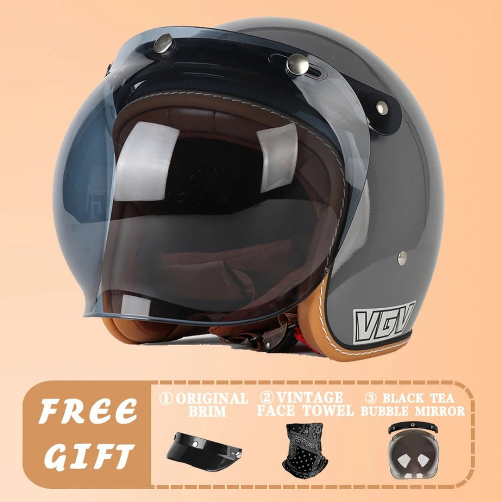 EchoRetro Classic Open Face Helmet – DOT/ECE Approved