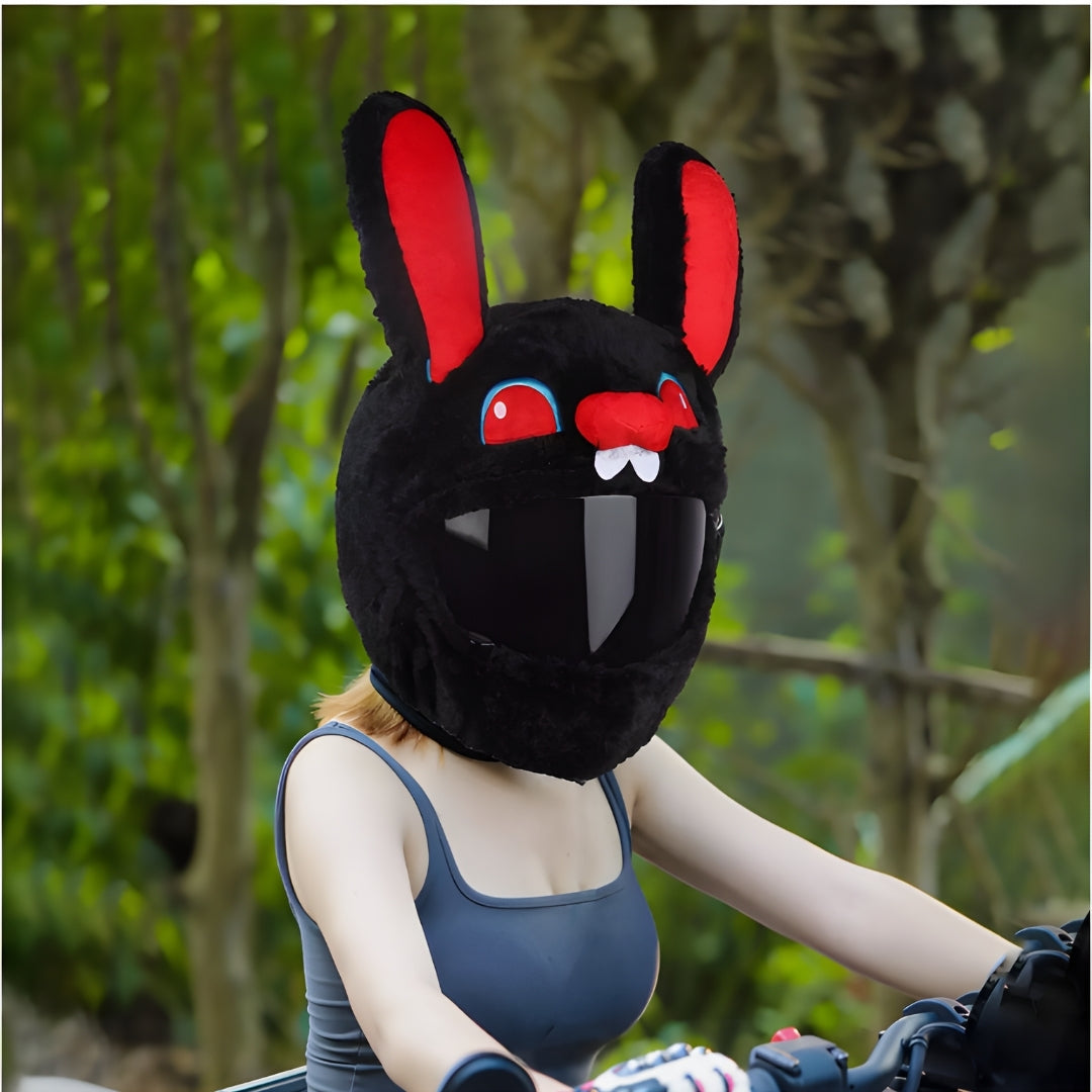 Black Rabbit Motorcycle Helmet Cover