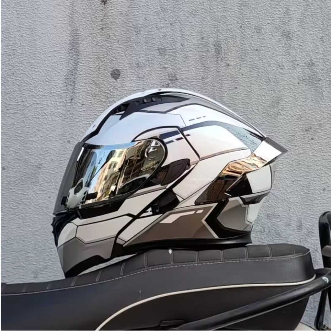 Premium Full-face Motorcycle Helmets Dual Lens Flip