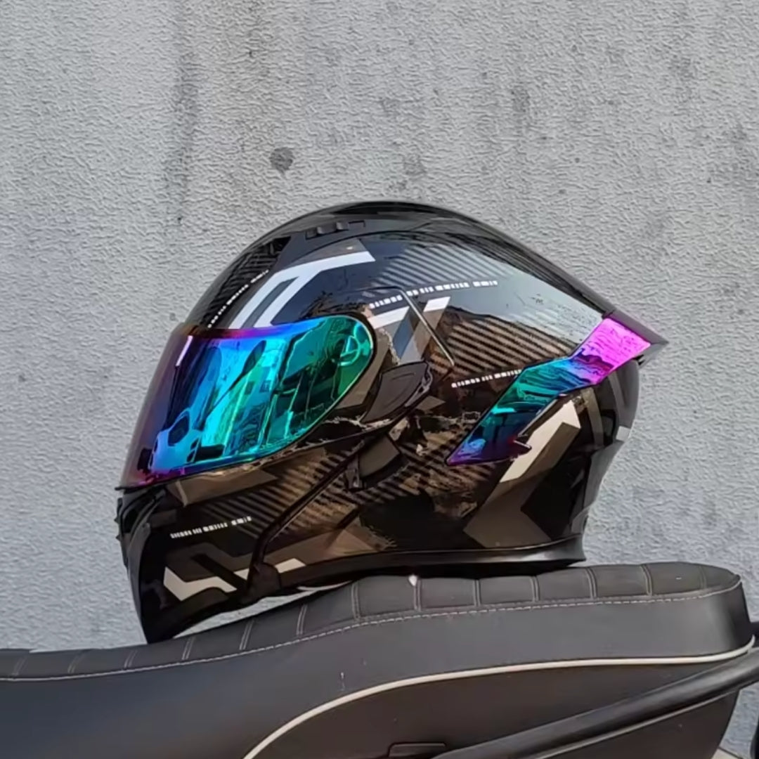 Premium Full-face Motorcycle Helmets Dual Lens Flip