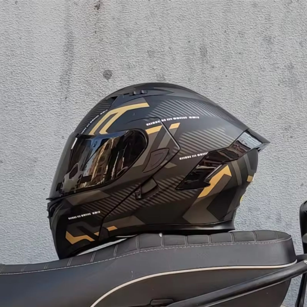 Premium Full-face Motorcycle Helmets Dual Lens Flip
