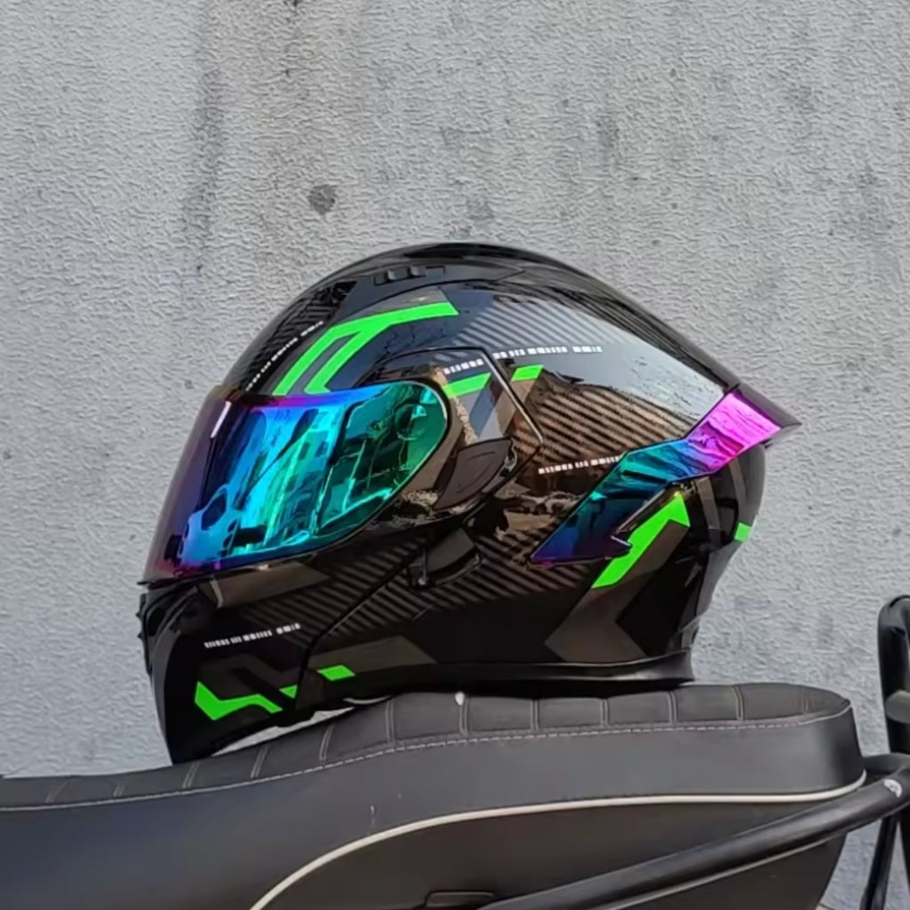 Premium Full-face Motorcycle Helmets Dual Lens Flip