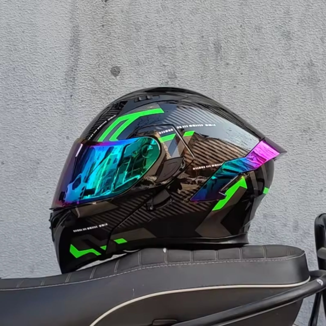 Premium Full-face Motorcycle Helmets Dual Lens Flip