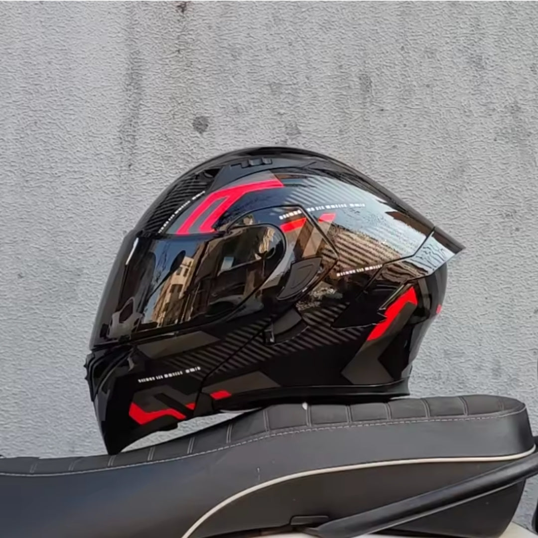 Premium Full-face Motorcycle Helmets Dual Lens Flip