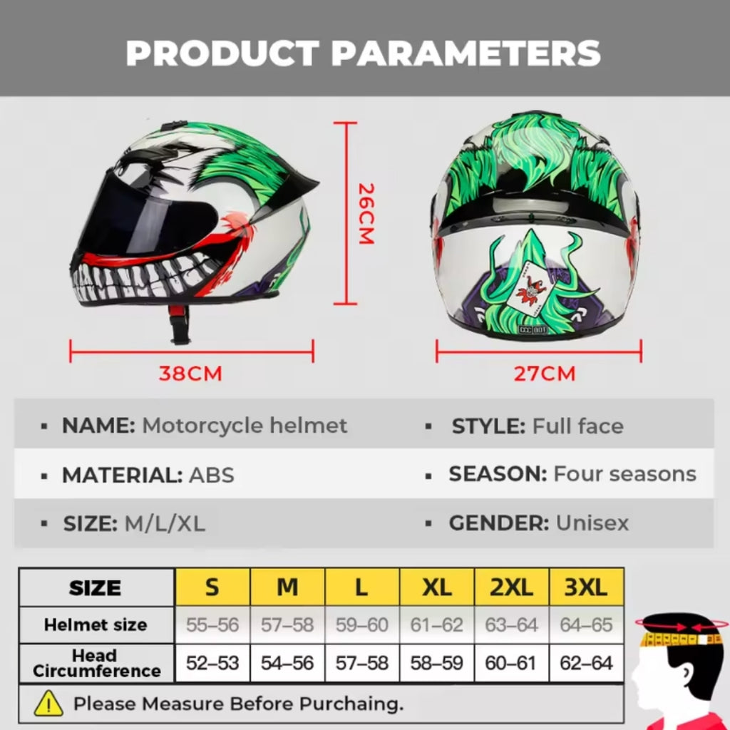 Monster Fang Full Face Motorcycle Helmet