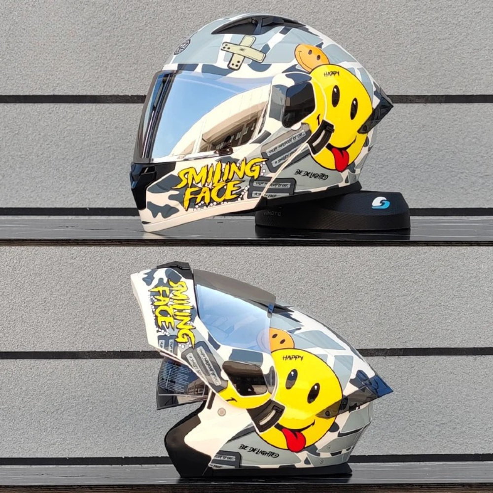 Motorcycle Full Face Modular Flip Helmet DOT Approval
