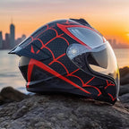 BikerForge Apex Full-Face Helmet — Two Visors Included, DOT Certified