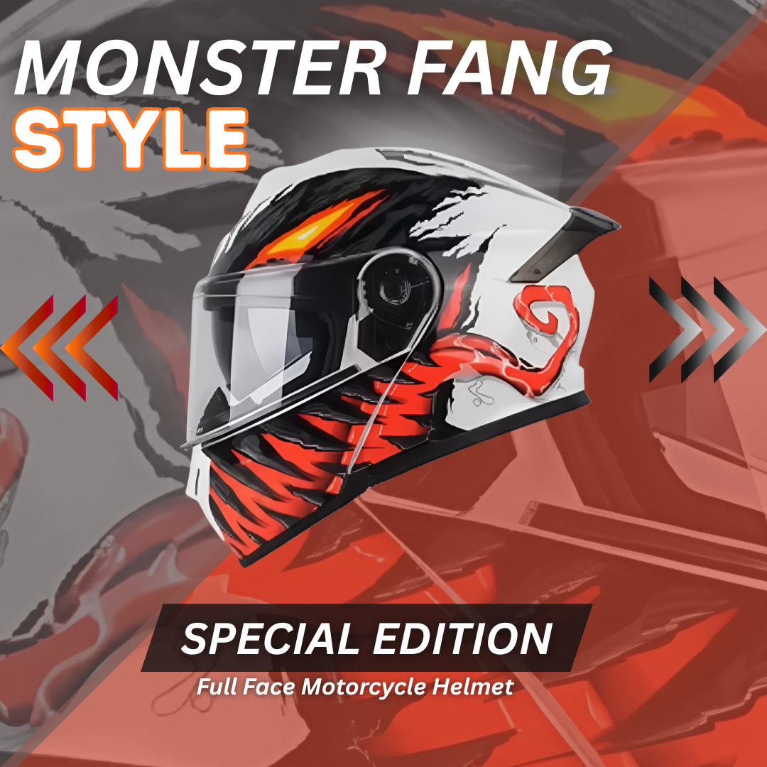 Monster Fang Motorbike DOT Approved Full Face Helmets