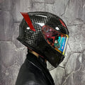 BikerForge Vertex Carbon Full-Face Helmet — Real Carbon Fibre, DOT Certified