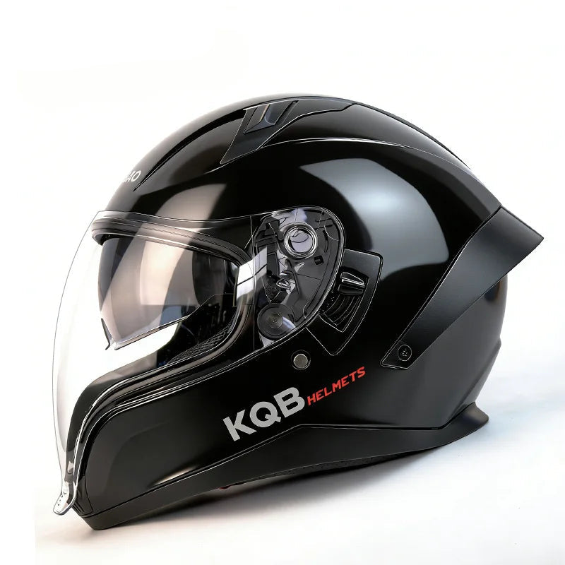 BikerForge Vista Full-Face Helmet — Dual Visor, Bluetooth Ready