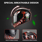 Monster Fang Full Face Motorcycle Helmet