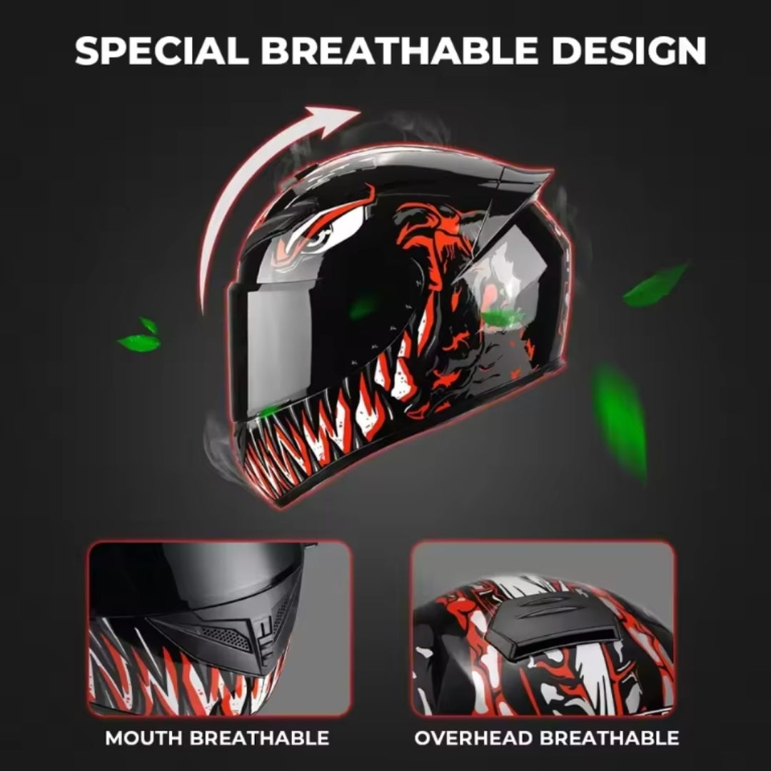 Monster Fang Full Face Motorcycle Helmet