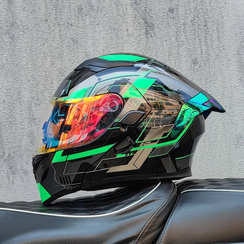 ORZ- Full Face Motorcycle Helmet Personalized Tail Wing