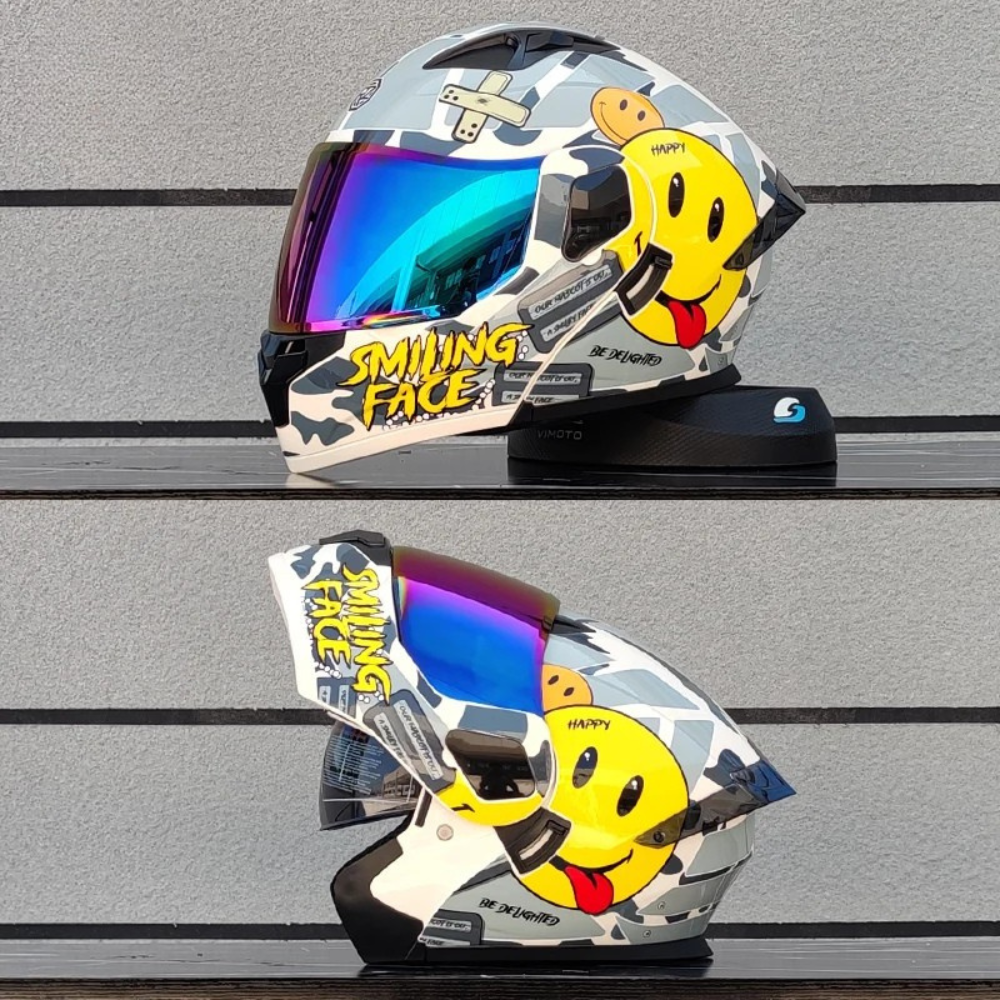 Motorcycle Full Face Modular Flip Helmet DOT Approval
