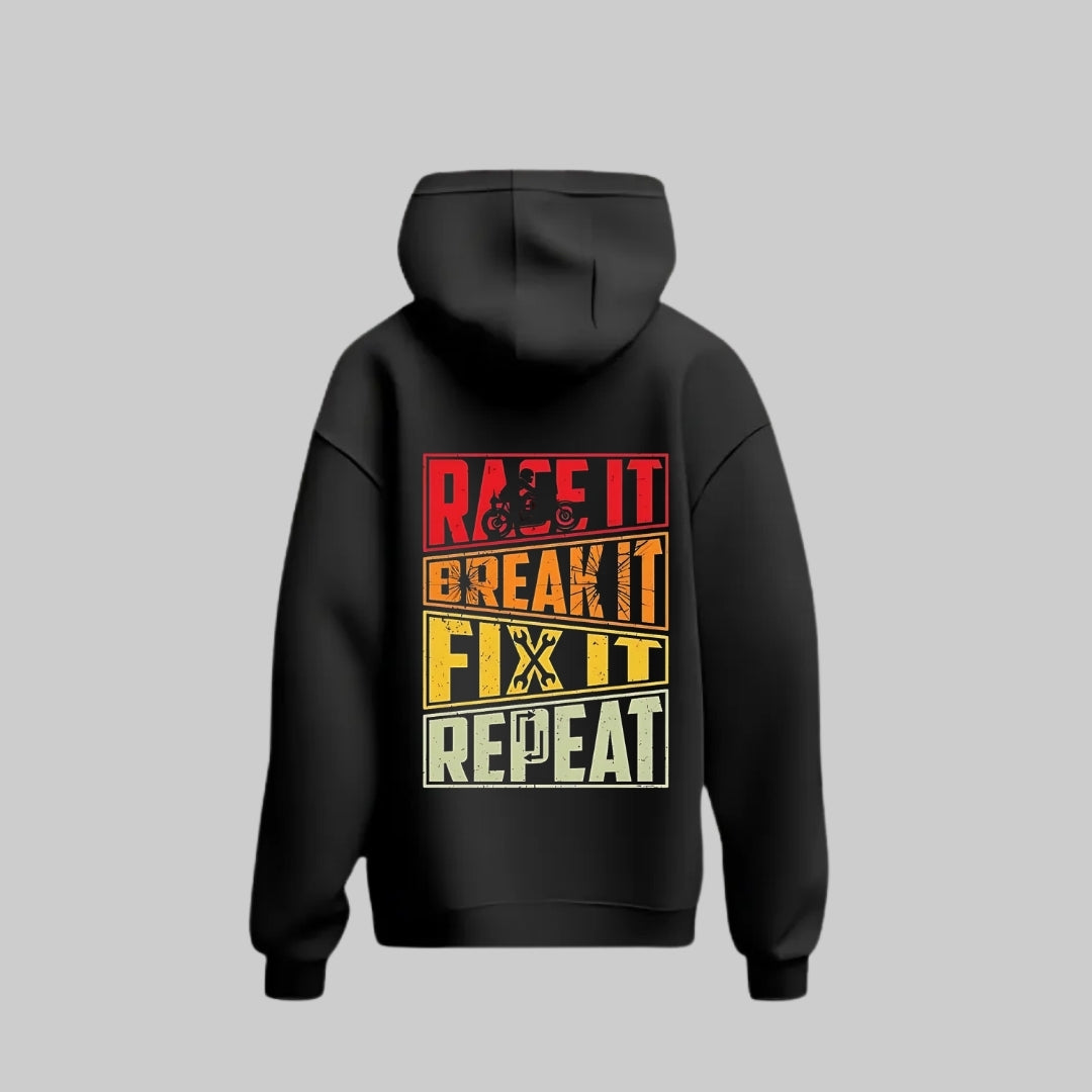 Race It, Break It, Fix It, Repeat Hoodie