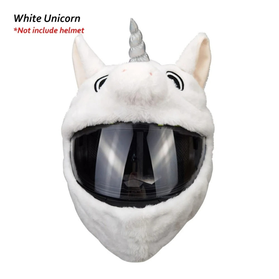 White Unicorn Motorcycle Helmet Cover