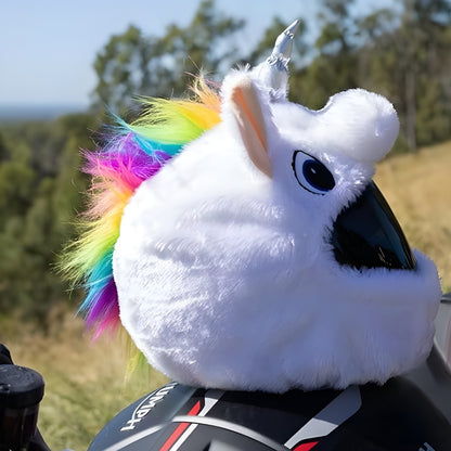 White Unicorn Motorcycle Helmet Cover